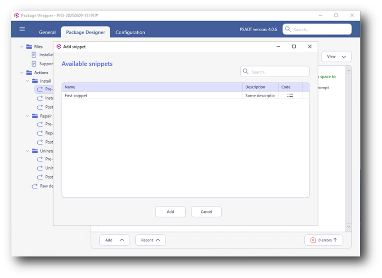pacesuite 6.5 code snippets PSADT